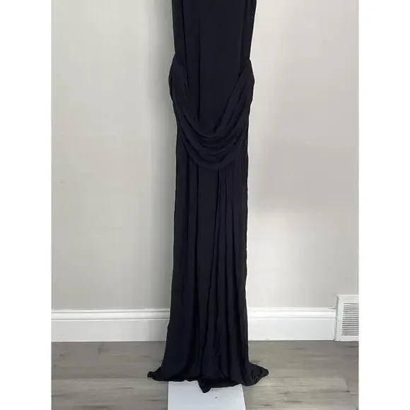 mesh ruched dress black Trina Mesh Ruched Midi Dress – SEROYA main image 0